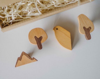 Wooden knobs for children's dresser