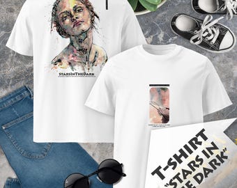 Graphic T-Shirt “Stars In The Dark – Premium Wearable Art, Minimat Aesthetic Streetwear Tee, No Fuss Instant Contemporary Art Experience