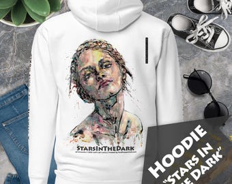 Graphic Hoodie “Stars In The Dark” – Premium Wearable Art, Minimalist Aesthetic Streetwear Tee, No Fuss Instant Contemporary Art Experience