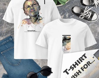 Graphic T-Shirt “WISH FOR...” - Premium Wearable Art, Minimalist Aesthetic Streetwear Tee, No Fuss Instant Contemporary Art Experience