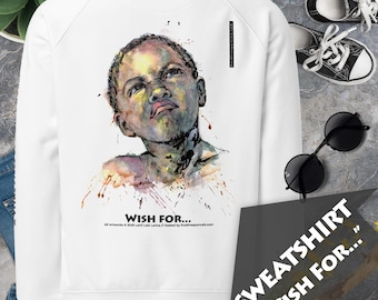 Graphic Sweatshirt “Wish For...” – Premium Wearable Art, Minimalist Aesthetic Streetwear Tee, No Fuss Instant Contemporary Art Experience