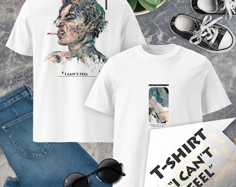 Graphic T-Shirt “I CAN'T FEEL” – Premium Wearable Art, Minimalist Aesthetic Streetwear Tee, No Fuss Instant Contemporary Art Experience