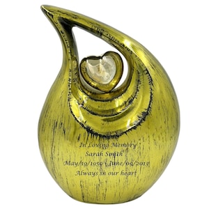 Cremation Urn With Personalization - Engravable Urn For Human Ashes - Yellow Cremation Urn - Urn For Human Ashes - Large Urn - Memorial Urn