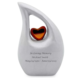 Personlig vit droppformad miniurna: Miniatyrminnessak (7,5 kubikcentimeter)