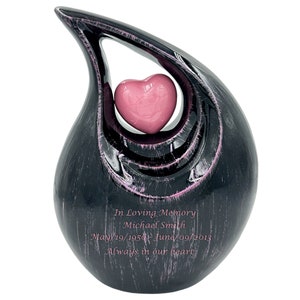 Urn For Ashes - Pink & Black Cremation Urn - Urn For Mother - Urn For Sister - Cremation Urn With Personalization - Urn For Female - Urn