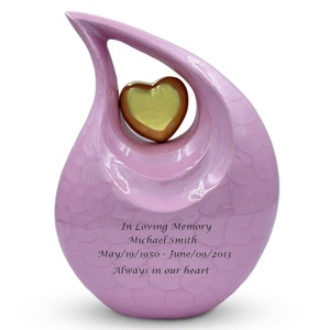 Cremation Urn With Personalization – Pink Cremation Urn – Urn For Wife - Urn For Sister - Urn For Daughter - Urn For Mother - Urn For Female
