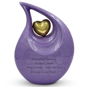 Purple Cremation Urn – Urn For Funeral – Unique Cremation Urn – Urn For Memorial - Cremation Urn With Personalization – Urn For Burial