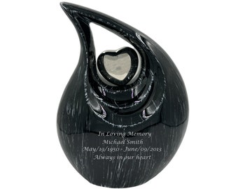 Cremation Urn With Personalization - Black Cremation Urn - Urn For Ashes - Unique Urn - Urn For Human - Adult Cremation Urn - Human Ashes