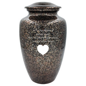 Adult Marble Cremation Urn With Personalization - Customizable Cremation Urn - Ashes Urn - Urn For Human Ashes - Memorial Cremation Urn