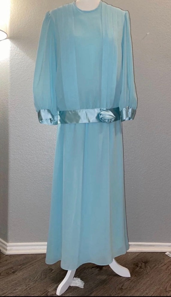 Handmade 1950's Sheer Blue Dress.