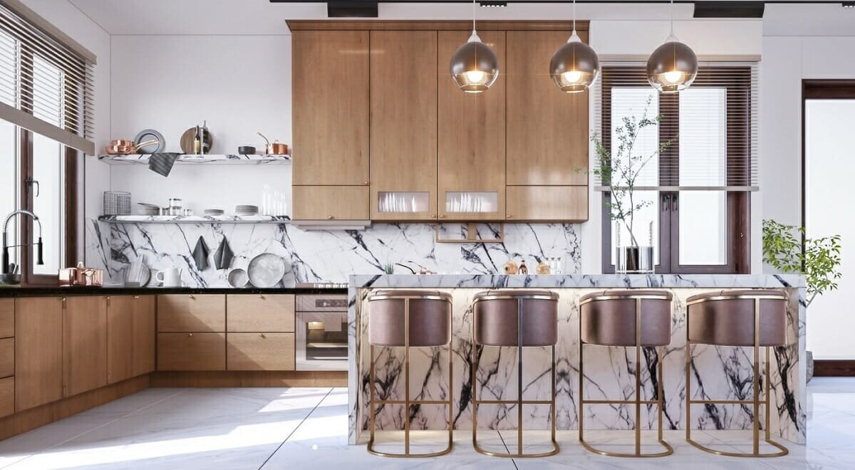 Online Kitchen Interior Design Kitchen 3D Rendering 3D Etsy Australia