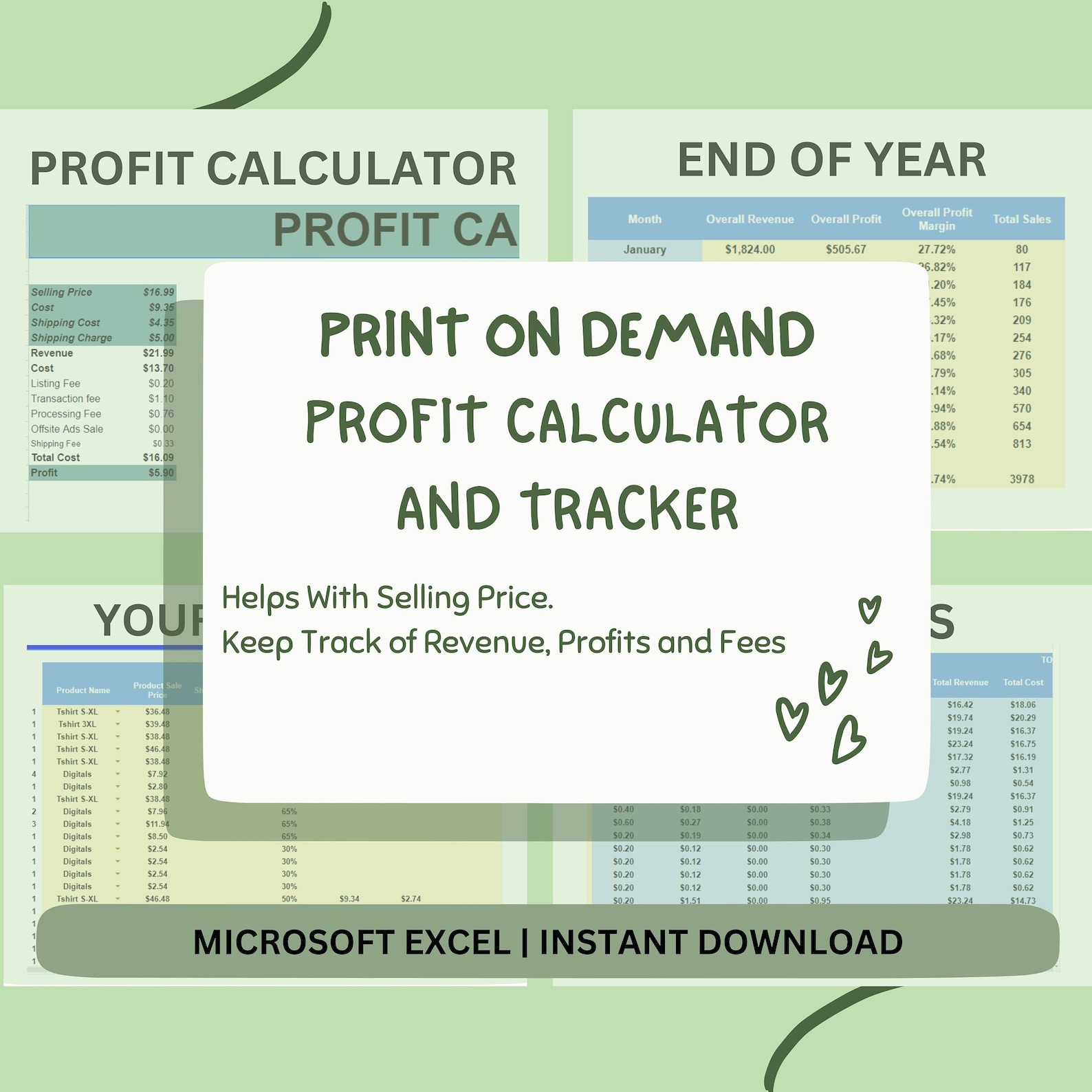 Etsy Profit and Pricing Calculator for POD Profit and Fees Etsy