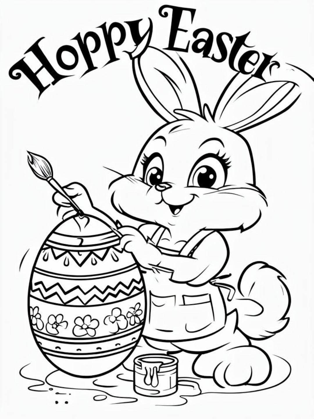 Easter Bunny Coloring Pages Cute Printable Rabbit Designs For Kids