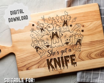 Zabawna deska do krojenia z kurczakiem (SVG), wystrój kuchni, sarkastyczny plik do grawerowania laserowego, prezent dla mamy, deski do krojenia na spotkanie przyjaciół, Glowforge