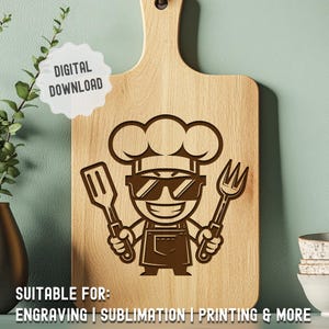 Funny BBQ Cutting Board Svg, Charcuterie Svg, Barbecue Chef, Laser Engraving File, Dad Gift, Friends Gathering Cutting Board, Glowforge