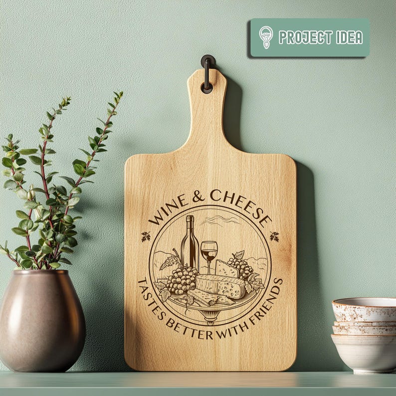Wine and Cheese Svg, Charcuterie Svg File, Cutting Board Svg, Friends ...