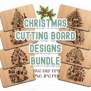18 fichiers Svg de planche à découper de Noël, dessins Svg de charcuterie, vin et fromage Svg, Svg de planche de fromages, gravure laser, téléchargement numérique