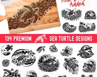 Mega Sea Turtle Svg Bundle, Sea Turtle png, Tortoise Svg, Turtle Charcuterie Board Svg, Vectors for Laser Engraving, Sublimation, Crafting