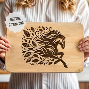 Horse Charcuterie Svg, Cutting Board Svg, Farmhouse Decor, Horse Farm, Vector Files for Engraving, Glowforge, Lightburn, Digital File