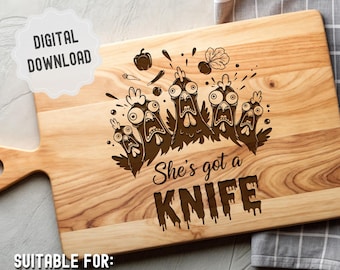 Zabawna deska do krojenia z kurczakiem (SVG), wystrój kuchni, sarkastyczny plik do grawerowania laserowego, prezent dla mamy, deski do krojenia na spotkanie przyjaciół, Glowforge