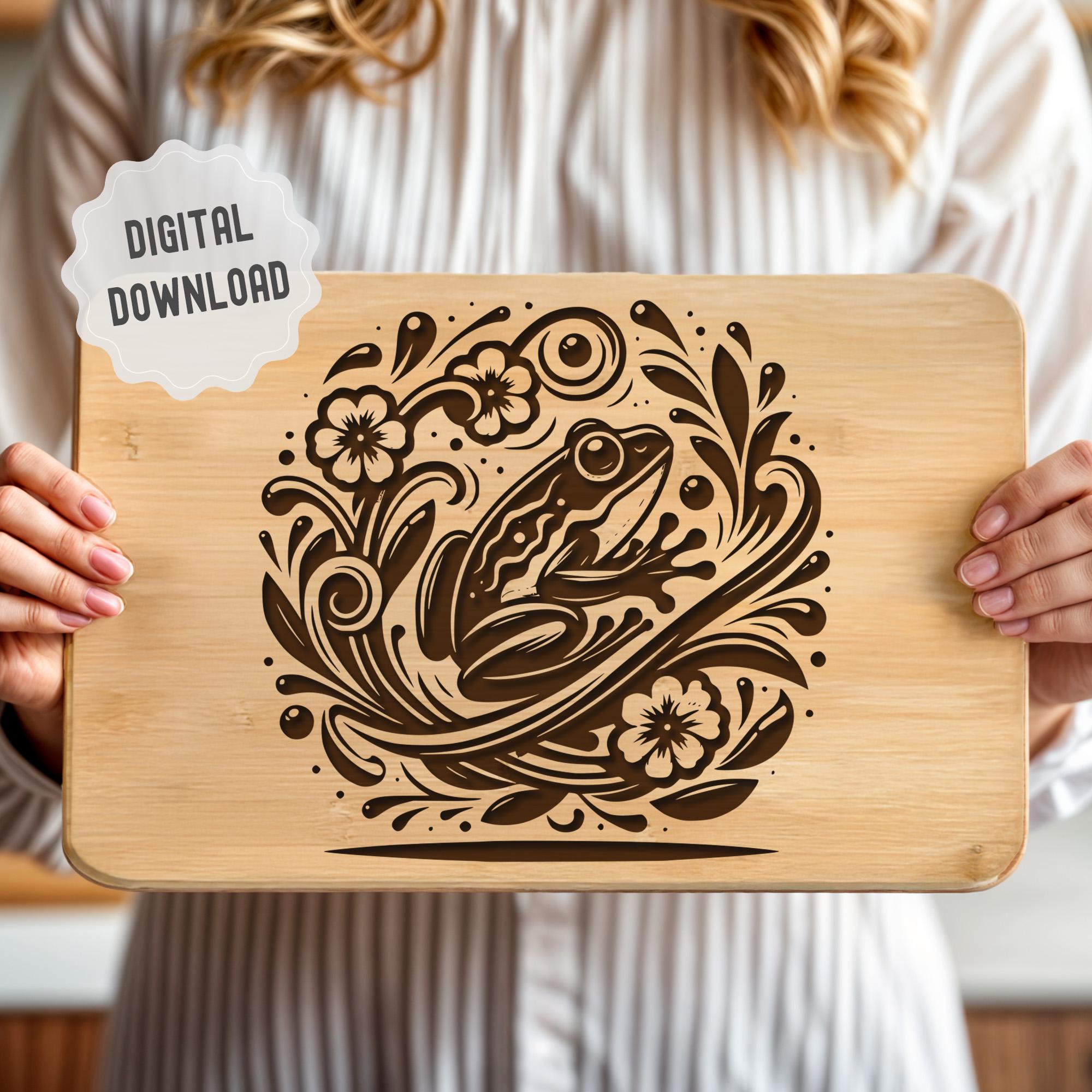 Frog Svg, Frog Vector File, Cutting Board Svg, Frog Dxf Design Ready to ...