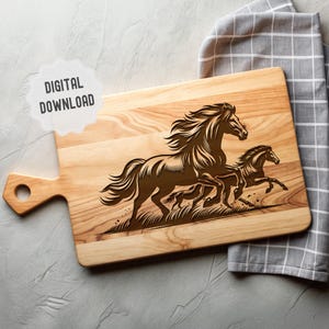 Charcuterie Board Svg, Horse Cutting Board Svg, Farmhouse Decor, Horse Farm, Vector Files for Engraving, Glowforge, Lightburn, Digital File