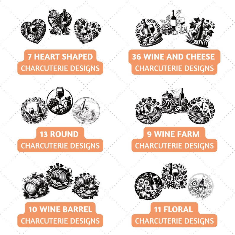 wine and cheese svg, heart shapped charcuterie svg, round charcuterie designs, wine farm, wine barrel, floral charcuterie