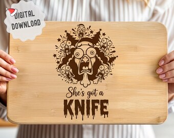 Zabawna deska do krojenia z indykiem i świątecznym napisem SVG, sarkastyczny plik do grawerowania laserowego w kuchni, prezent dla mamy, taca na świąteczne spotkanie przyjaciół Glowforge