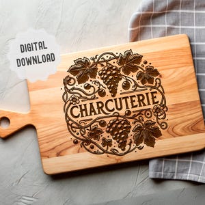 Charcuterie SVG, Wine and Cheese SVG, Cutting Board Svg, Cheese Board Svg, Kitchen Decor, Vectors Ready for Laser Engraving, Glowforge