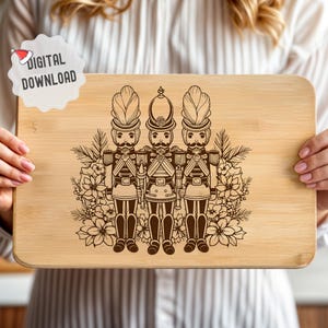 Quebra-nozes SVG, Tábua de frios de Natal Svg, Tábua de corte Svg, Soldado quebra-nozes Png, Design vetorial para impressão e gravação a laser