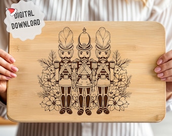 Nutcracker Christmas Charcuterie Board SVG: Laser Engraving Design (Digital Download)