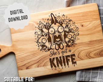 Zabawna deska do krojenia kurczaka i wieprzowiny w formacie SVG z grawerunkiem laserowym (pobranie cyfrowe)