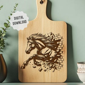 Horse Charcuterie Svg, Cutting Board Svg, Farmhouse Decor, Horse Farm, Vector Files for Engraving, Glowforge, Lightburn, Digital File