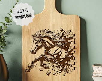 Charcuterie cheval, Svg, planche à découper, décoration de ferme, ferme équestre, fichiers vectoriels à graver, Glowforge, Lightburn, fichier numérique