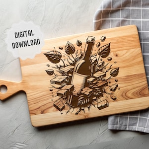 Wine and Cheese Svg, Charcuterie Svg, Cutting Board Svg, Cheese Board SVG, Chopping Board Svg, Glowforge Xtool Laser Engraving Ready
