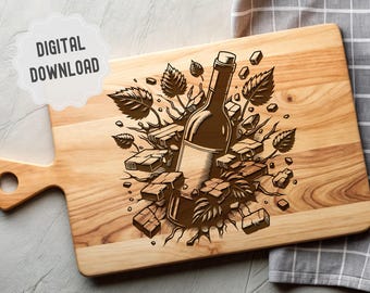 Wijn en kaas Svg, vleeswaren Svg, snijplank Svg, kaasplank SVG, snijplank Svg, Glowforge Xtool lasergravure klaar