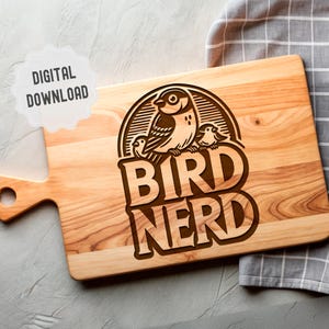 Observation des oiseaux, Svg nerd d'oiseau, décor pour les amateurs de nature, ornithologie, fichiers vectoriels à graver, Glowforge, Lightburn, téléchargement numérique