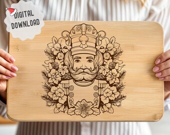 Nutcracker Svg, Christmas Charcuterie Board SVG, Cutting Board Svg, Nutcracker Christmas Clipart for Printing Laser Engrave Glowforge XTool
