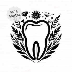 Ząb Svg, Dentysta Svg, Sylwetka Thooth, Dekoracja gabinetu dentystycznego, Dental Png, Wektor do grawerowania laserowego, Drukowanie, Rzemiosło