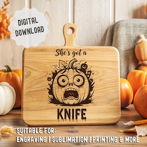 Funny Halloween Cutting Board SVG, Spooky Charcuterie Svg, Boo Cutting Board Designs, Autumn Png, Laser Engraving, Glowforge
