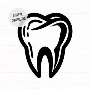 Tooth Svg, Dentist Svg, Thooth Silhouette, Dentist Office Decor, Dental Png, Vector for Laser Engraving, Printing, Craft