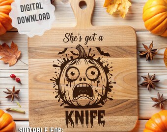 Zabawna deska do krojenia na Halloween w formacie SVG, upiorne wędliny w formacie SVG, wzory desek do krojenia Boo, jesienne pliki PNG, grawerowanie laserowe, Glowforge