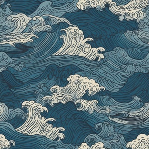 Motif Ocean Waves pour les cartes de correspondance, les lettres et les emballages cadeaux