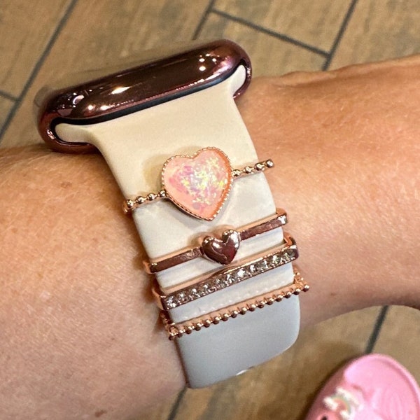 Love Apple Watch Charms, Shiny Diamond Watch Ornaments, Watch Band Jewelry, Apple Watch Accessories, Fitbit, Samsung Watch Charms