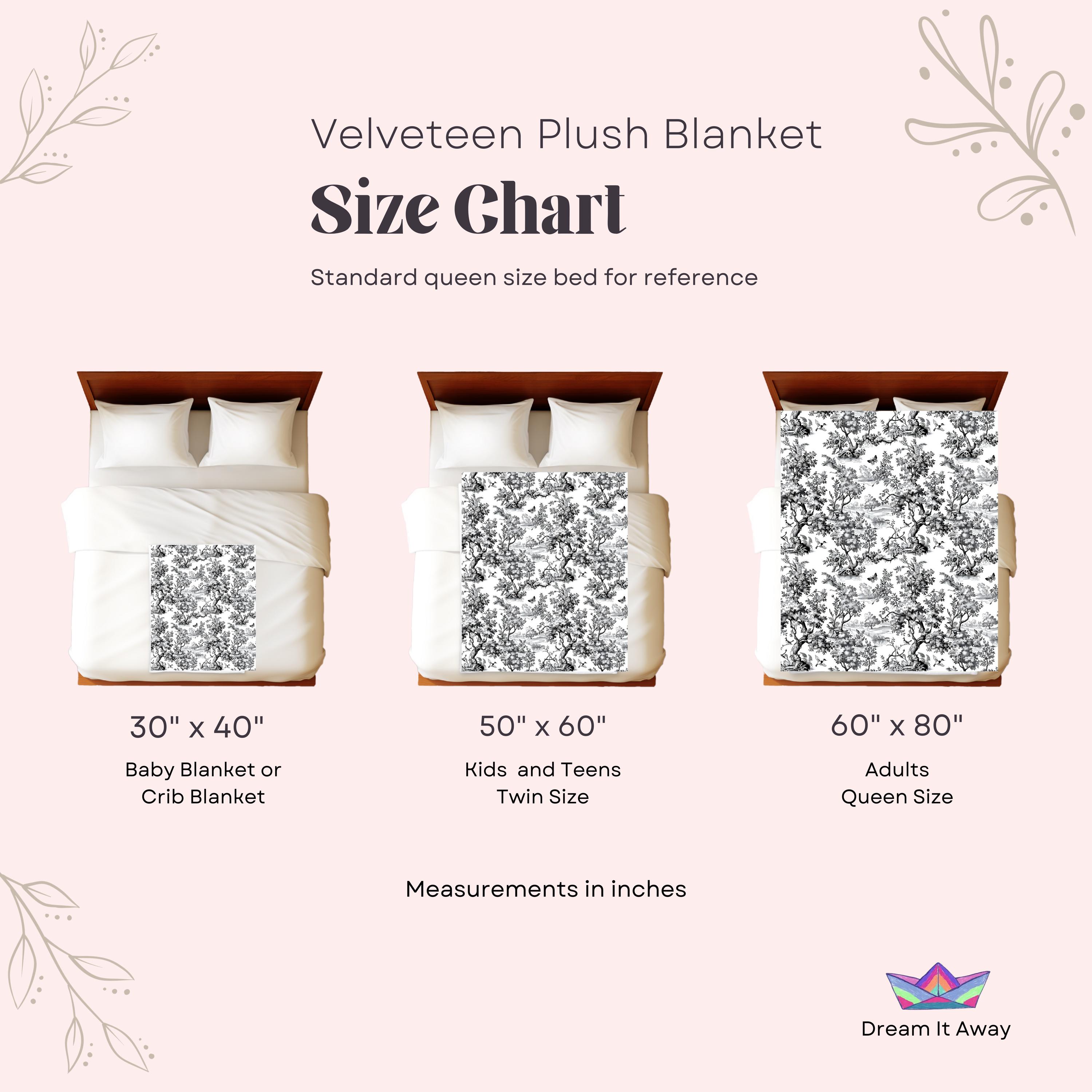Blue French Toile Decor Throw Blanket for Bed Blue Chinoiserie Gift ...