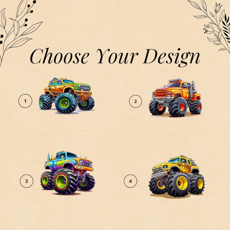 Monster Truck Gift Boy Customizable Name Kid Canvas Bag Preschool Personalized Travel Tote Child Library Book Bag Vehicle School Custom Tote Bild 3