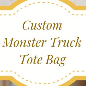 Monster Truck Gift Boy Customizable Name Kid Canvas Bag Preschool Personalized Travel Tote Child Library Book Bag Vehicle School Custom Tote Bild 10