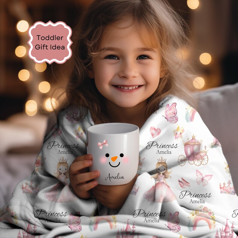 Personalized Princess Blanket Custom Name Baby Minky Pink Castle