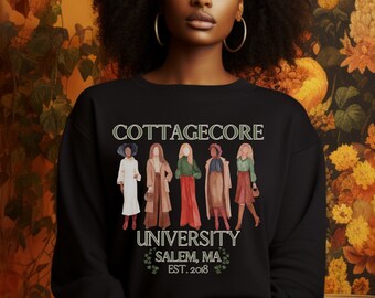 COTTAGECORE UNIVERSITY Sweatshirt, Cute College Crewneck, Collegiate, Cute Fall Sweatshirt, Fashion Shirt, Back to School, Gifts for Her