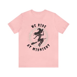Witchy Woman Shirt, We Ride at Midnight Tee, Cute Witch T-Shirt, Cute Fall Shirt, Witch on Broom, Halloween, Salem, Spooky, Gifts for Her image 8